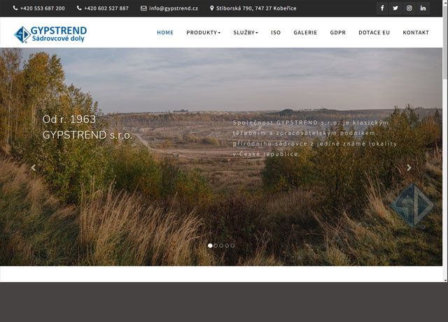 Společnost GYPSTREND s.r.o. je klasickým těžebním a zpracovatelským podnikem přírodního sádrovce z jediné známé lokality v České republice.