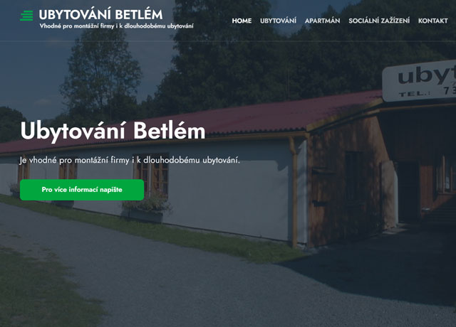 Ubytování Betlém se nachází v Žimrovicích nedaleko Hradce nad Moravicí. Je vhodná pro montážní firmy i k dlouhodobému ubytování.
